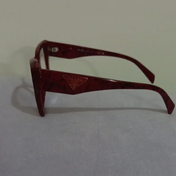 Authenric Prada 09ZV Women's Bold Red Glasses NWOT - Picture 3 of 8